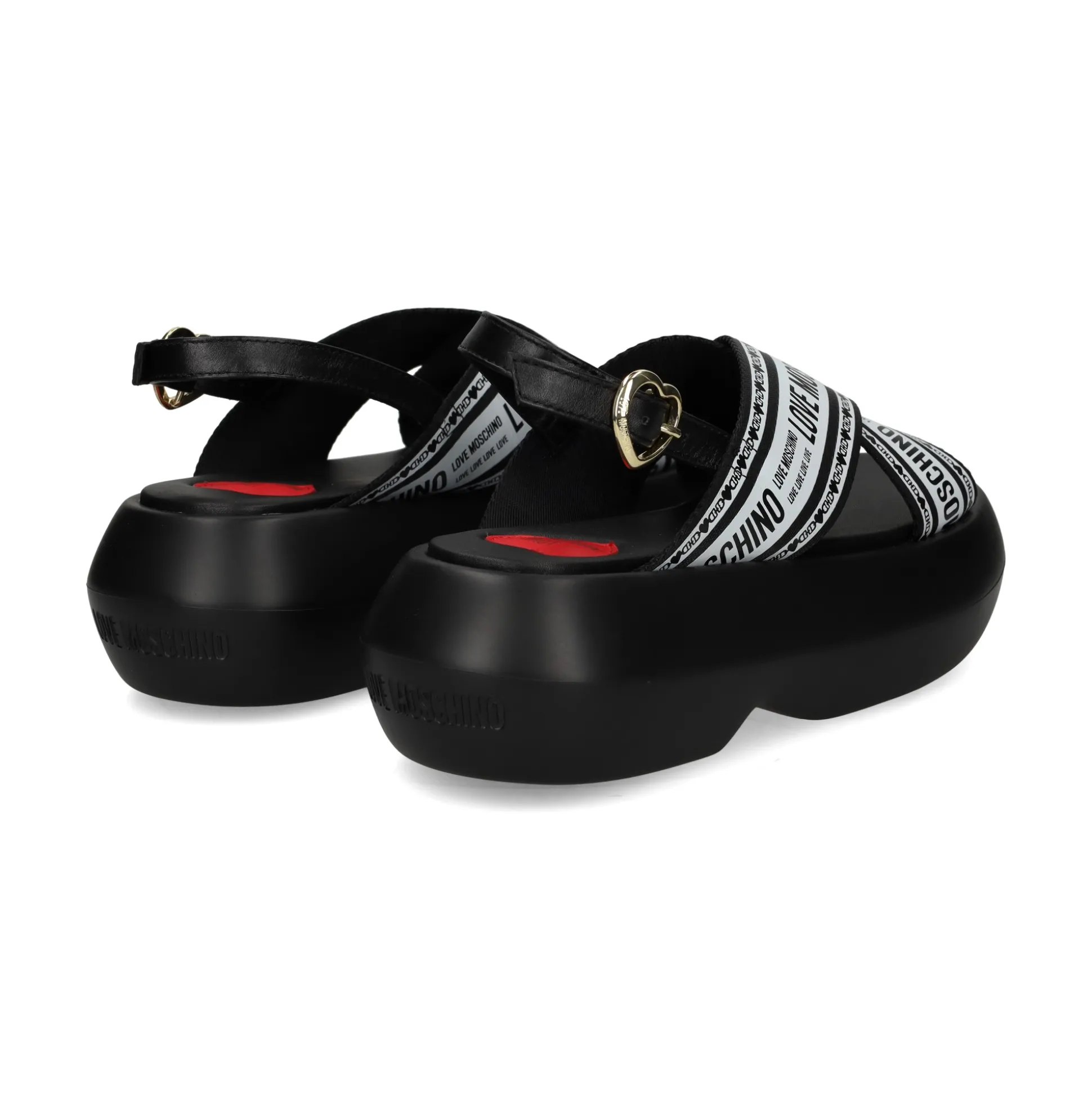 LOVE MOSCHINO Sandalias con plataforma de Mujer JA16207I0M 00A BLACK-WHITE