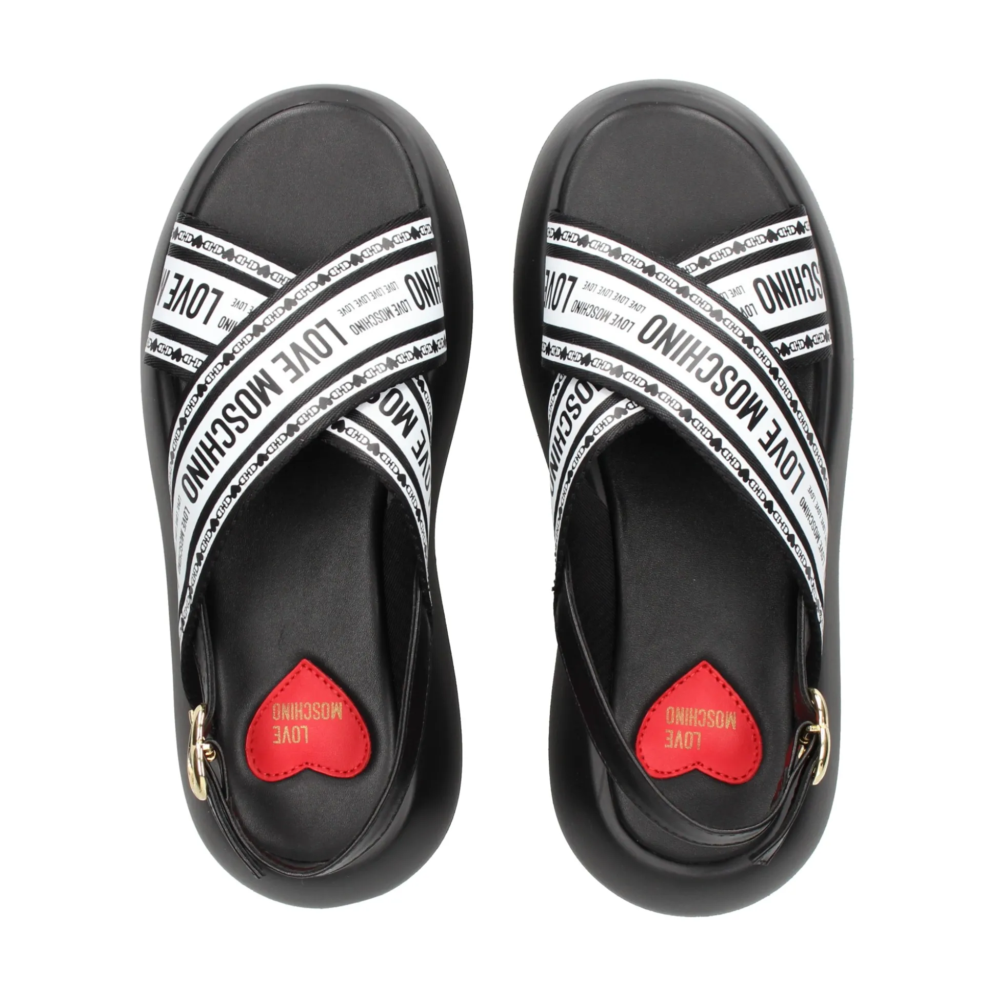 LOVE MOSCHINO Sandalias con plataforma de Mujer JA16207I0M 00A BLACK-WHITE