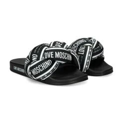 LOVE MOSCHINO Sandalias planas de Mujer JA28312G0O 00A NERO-BIANCO