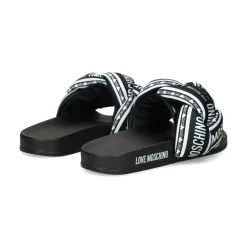 LOVE MOSCHINO Sandalias planas de Mujer JA28312G0O 00A NERO-BIANCO