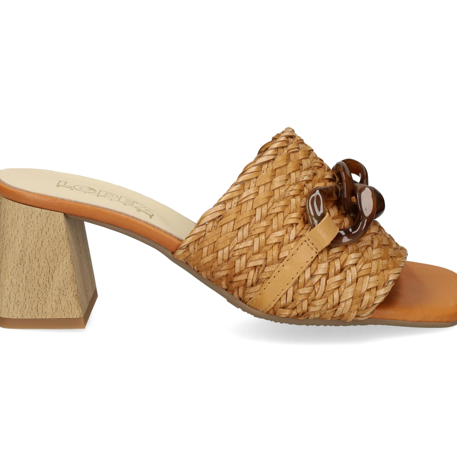 LÓPEZ Sandalias con tacón de Mujer 24524 CAMEL