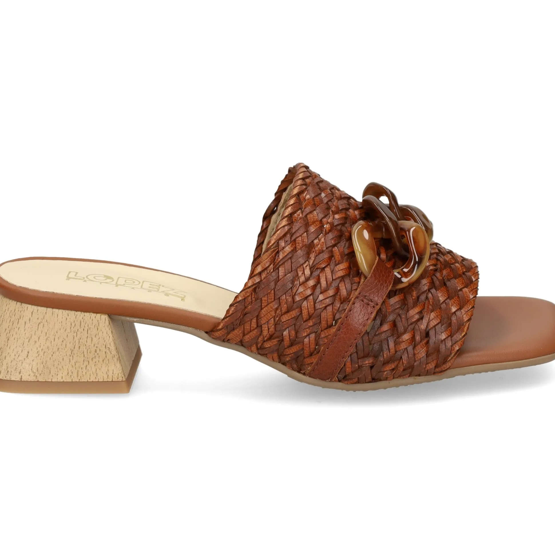 LÓPEZ Sandalias con tacón de Mujer 24524 TABACO