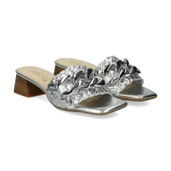 LÓPEZ Sandalias con tacón de Mujer 24521 SILVER