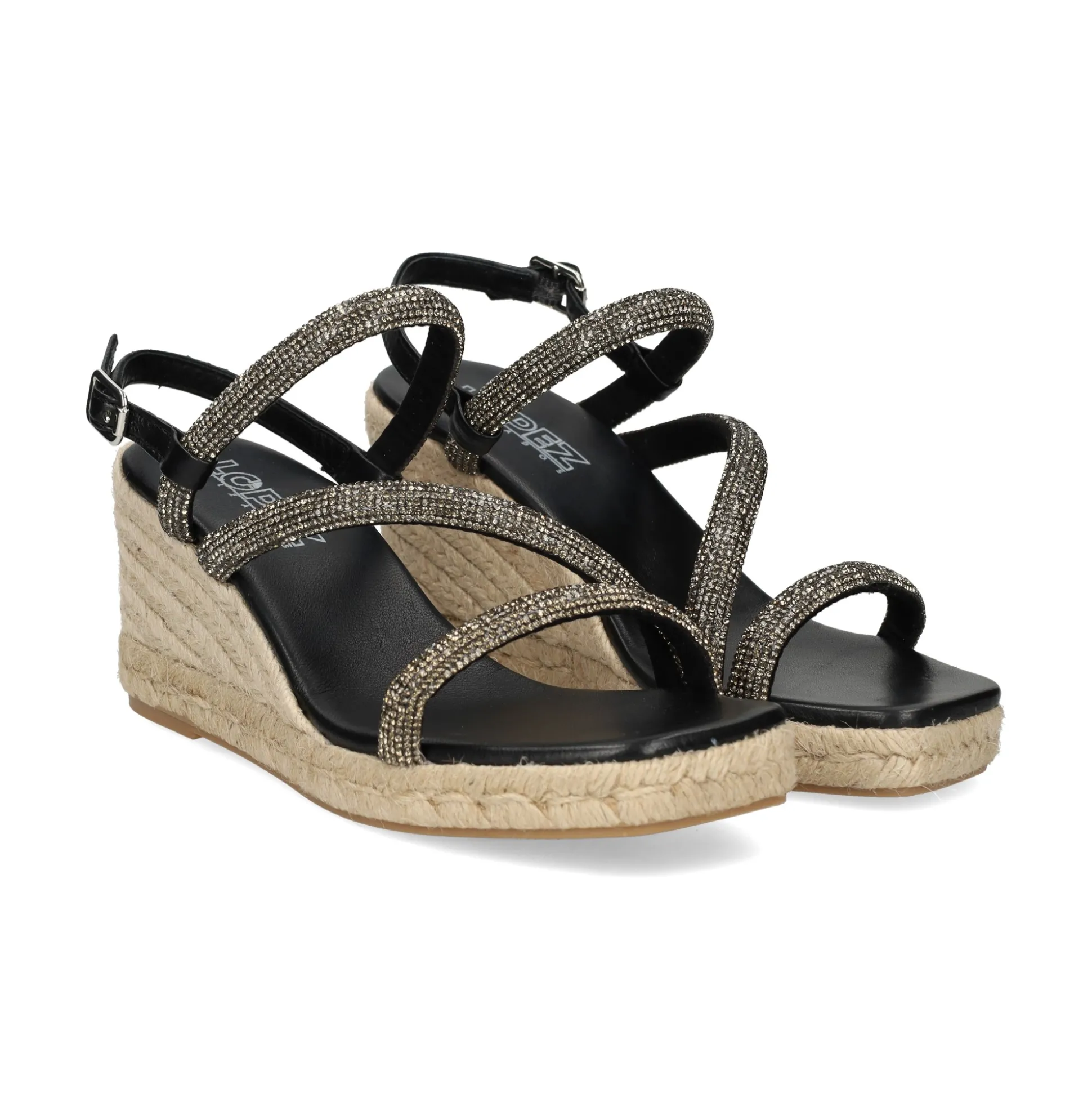 LÓPEZ Sandalias cuña de Mujer 24793 NEGRO