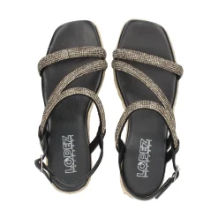 LÓPEZ Sandalias cuña de Mujer 24793 NEGRO