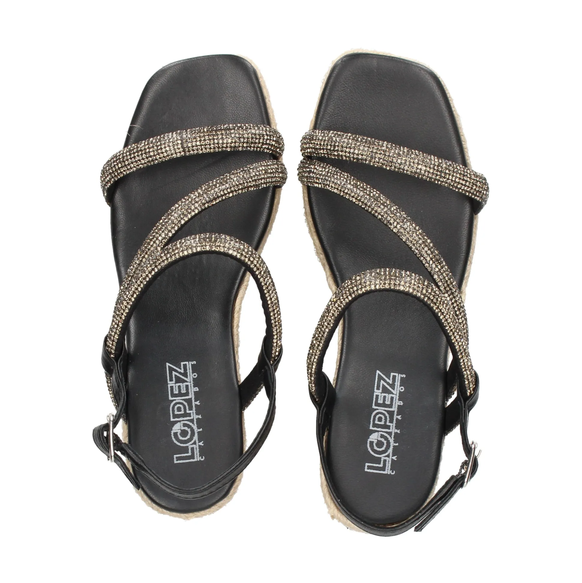 LÓPEZ Sandalias cuña de Mujer 24793 NEGRO