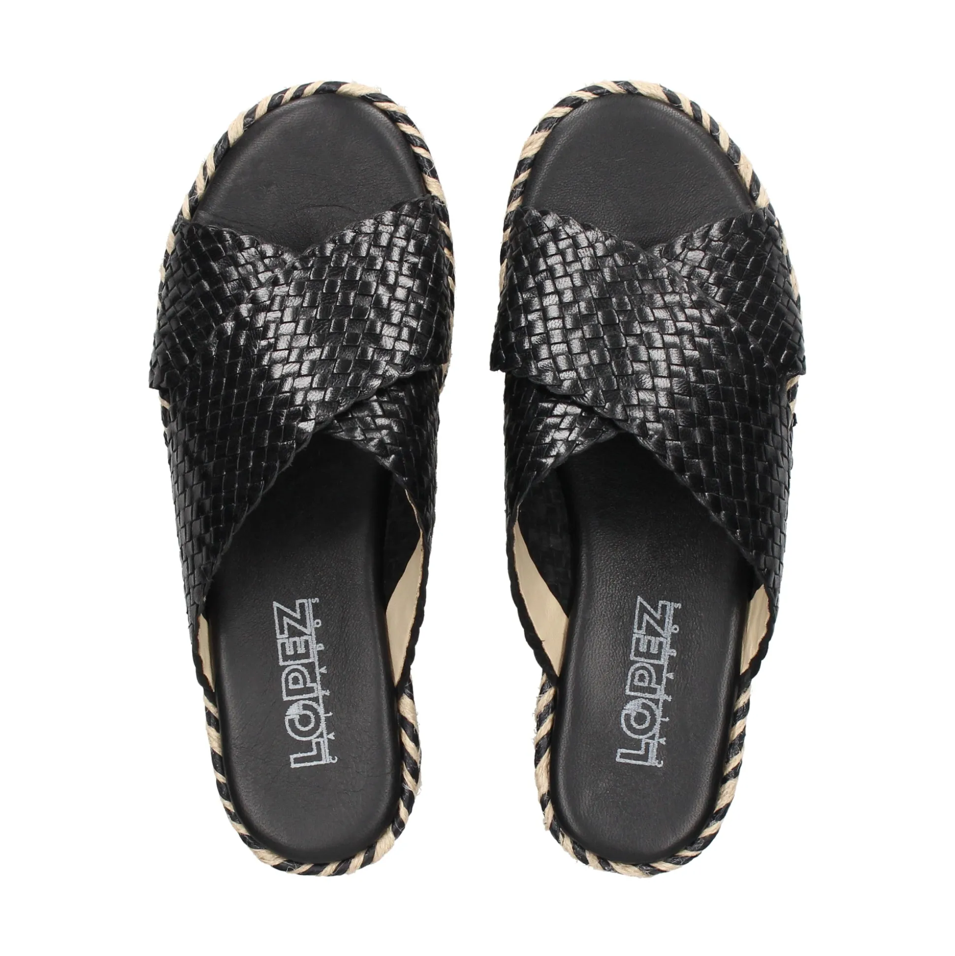 LÓPEZ Sandalias planas de Mujer 16257 NEGRO