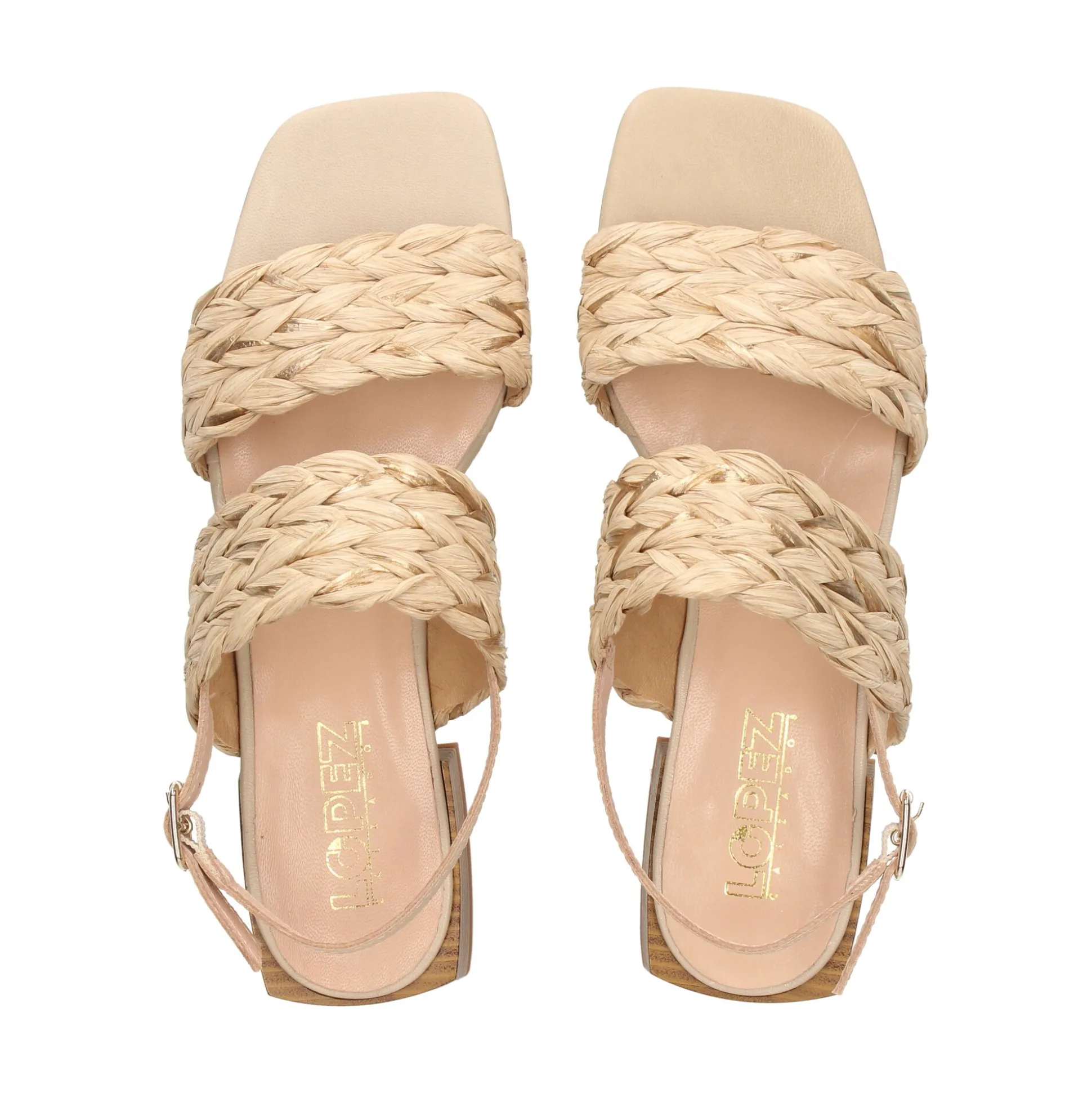 LÓPEZ Sandalias planas de Mujer 22677 NATURAL