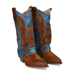 METISSE Botines con tacón de Mujer DX679 CUOIO/JEANS