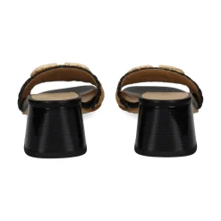 MISS ELASTIC Sandalias con tacón de Mujer 70090 72 CAMEL/NEGRO