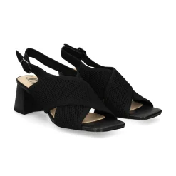 MISS ELASTIC Sandalias con tacón de Mujer 73040 05 NEGRO