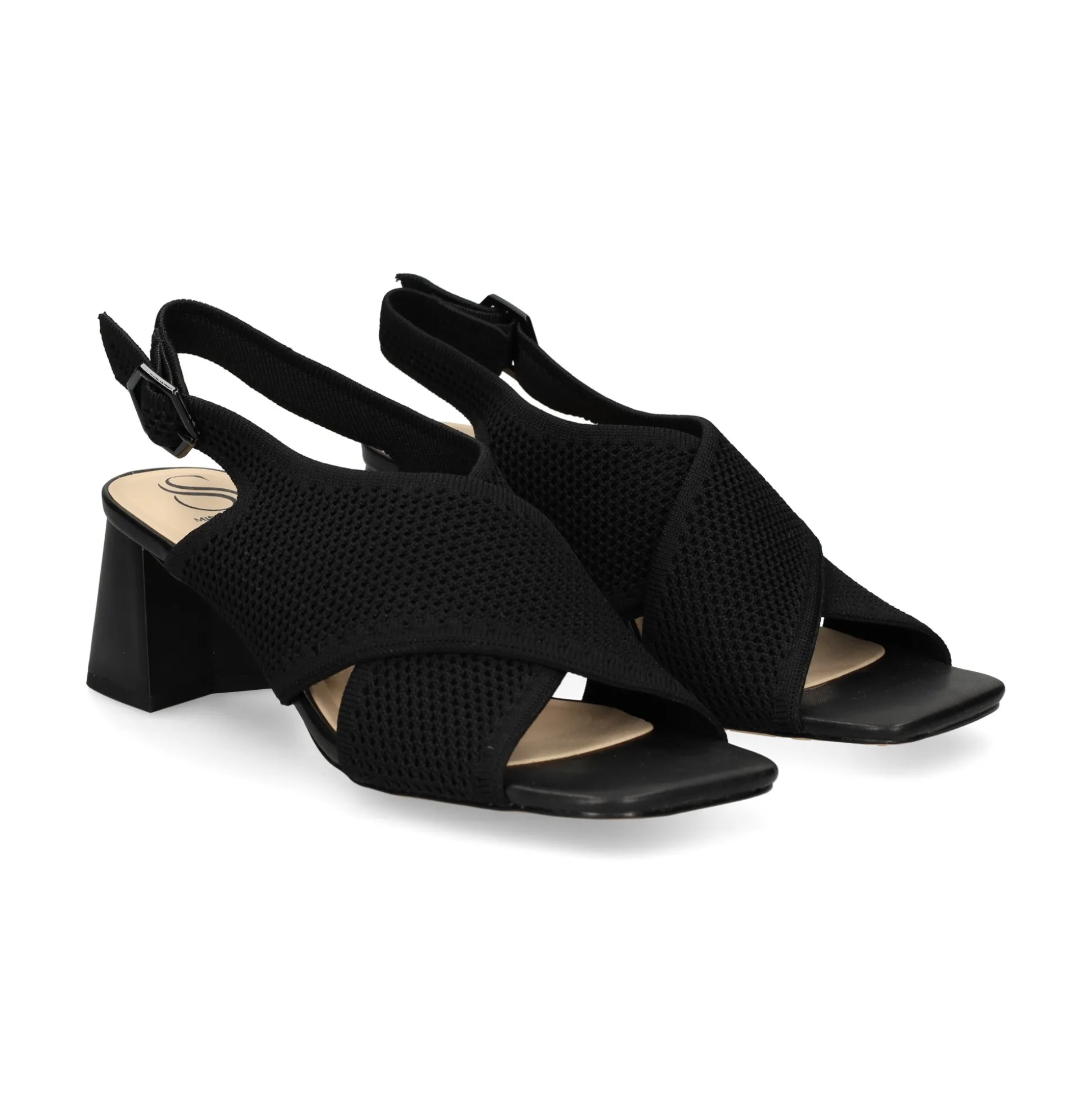 MISS ELASTIC Sandalias con tacón de Mujer 73040 05 NEGRO
