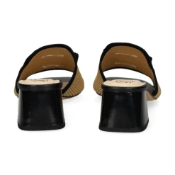 MISS ELASTIC Sandalias con tacón de Mujer 73032 72 CAMEL-NEGRO