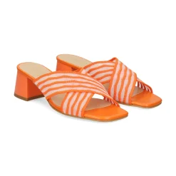 MISS ELASTIC Sandalias con tacón de Mujer 70072 56 MANDARINA