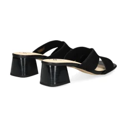 MISS ELASTIC Sandalias con tacón de Mujer 73033 05 NEGRO