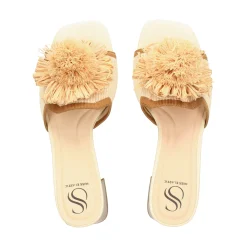 MISS ELASTIC Sandalias con tacón de Mujer 73031 2R CREMA/CUERO