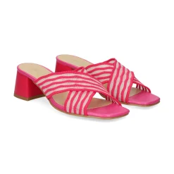 MISS ELASTIC Sandalias con tacón de Mujer 70072 88 FUCSIA