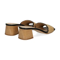 MISS ELASTIC Sandalias con tacón de Mujer 70091 72 CAMEL/NEGRO