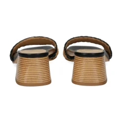 MISS ELASTIC Sandalias con tacón de Mujer 70091 72 CAMEL/NEGRO