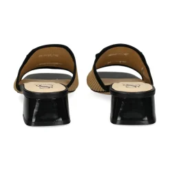 MISS ELASTIC Sandalias con tacón de Mujer 73024 72 CAMEL-NEGRO