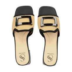 MISS ELASTIC Sandalias con tacón de Mujer 73024 72 CAMEL-NEGRO