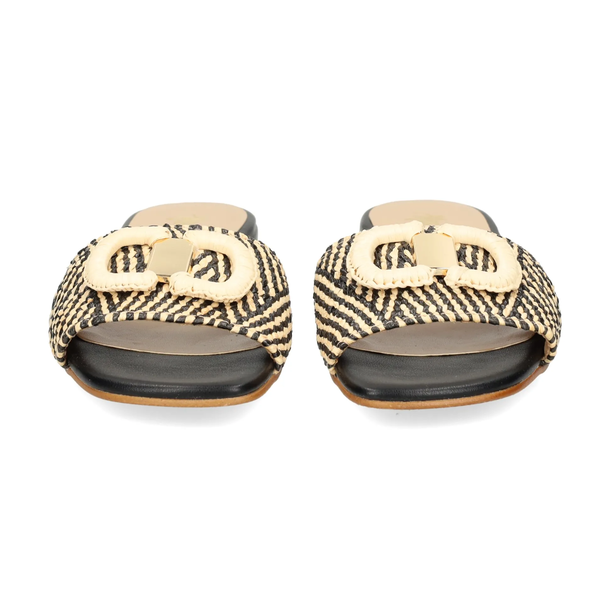 MISS ELASTIC Sandalias planas de Mujer 70106 99 NEGRO/CAMEL