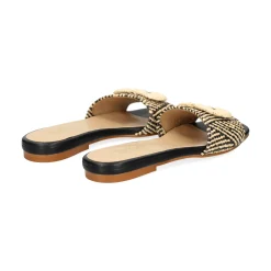MISS ELASTIC Sandalias planas de Mujer 70106 99 NEGRO/CAMEL
