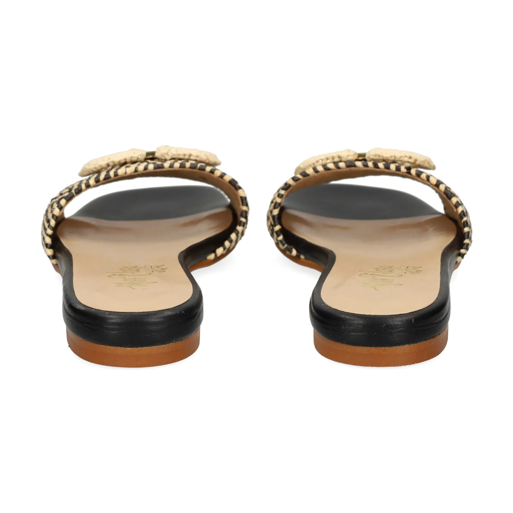 MISS ELASTIC Sandalias planas de Mujer 70106 99 NEGRO/CAMEL