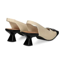 MISS ELASTIC Zapatos de tacón medio de Mujer 76404 77 CREMA/NEGRO