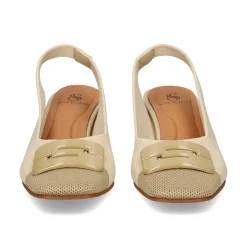 MISS ELASTIC Zapatos de tacón medio de Mujer 76404 3V CREMA/AVENA