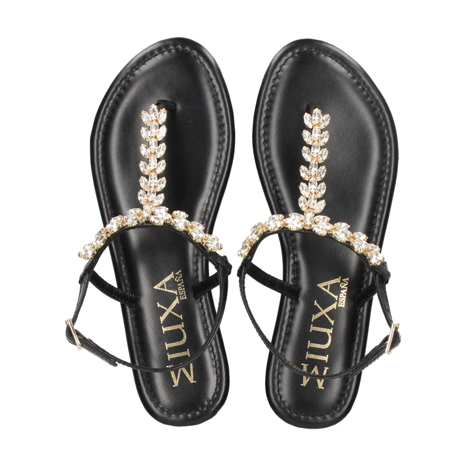 MIUXA Sandalias planas de Mujer XAVI NEGRO