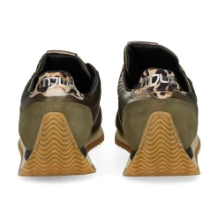 MJUS Zapatillas de Mujer L14125 OLIVA+ARGENTO+