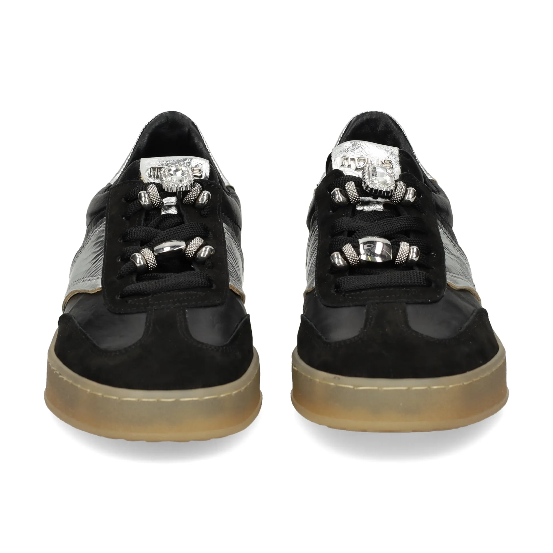 MJUS Zapatillas de Mujer T94172 NERO+ARGENTO