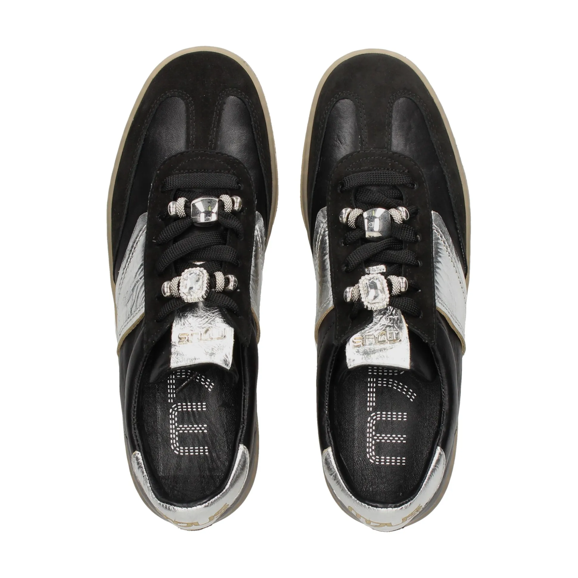 MJUS Zapatillas de Mujer T94172 NERO+ARGENTO