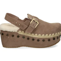MOU Zuecos de Mujer Suede clog with back strap ELGRY