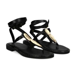 MYCONIAN Sandalias planas de Mujer 2206 NEGRO