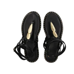 MYCONIAN Sandalias planas de Mujer 2206 NEGRO