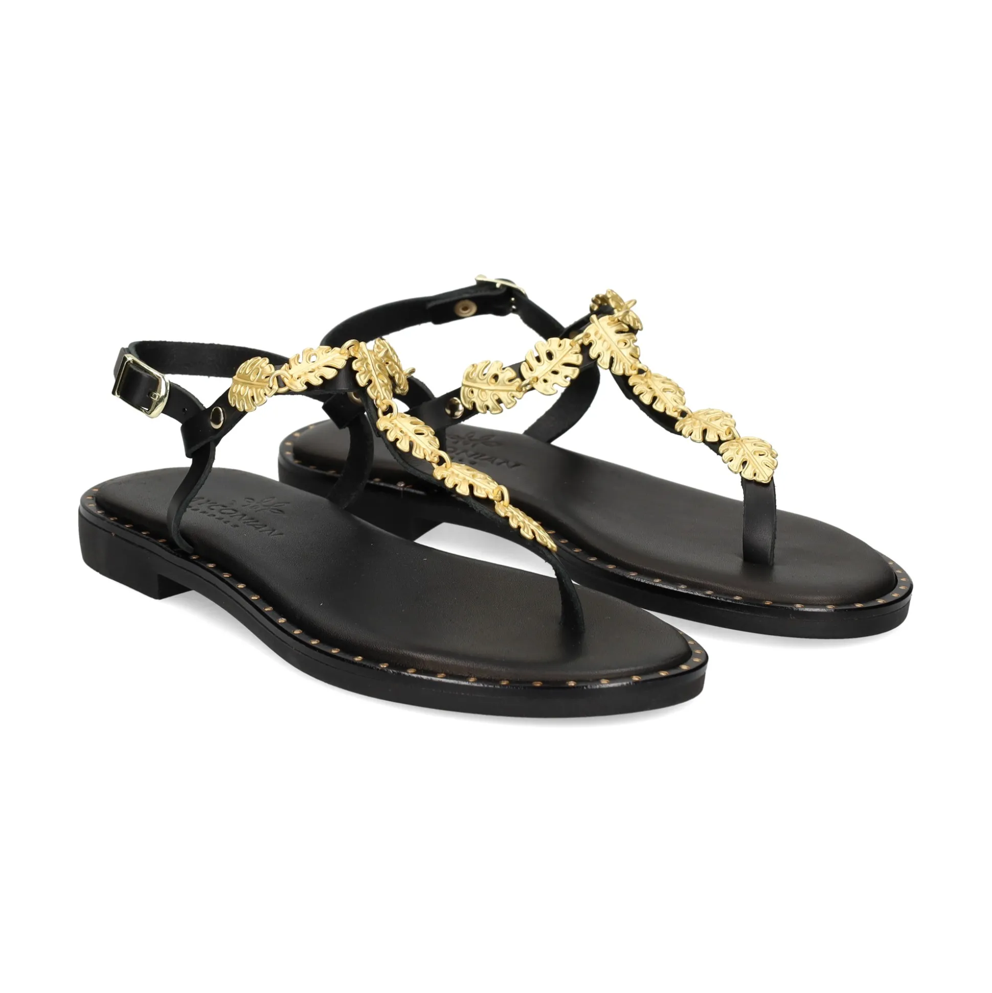 MYCONIAN Sandalias planas de Mujer 221582 NEGRO