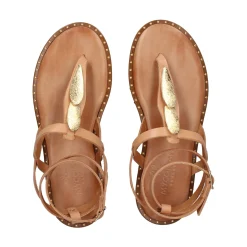 MYCONIAN Sandalias planas de Mujer 2206 CAMEL