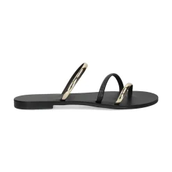 NICOLAS LAINAS Sandalias planas de Mujer 927-T BLACK GOLD