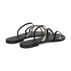 NICOLAS LAINAS Sandalias planas de Mujer 927-T BLACK GOLD
