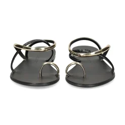 NICOLAS LAINAS Sandalias planas de Mujer 963-T GOLD BLACK