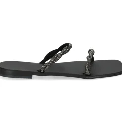 NICOLAS LAINAS Sandalias planas de Mujer Q43-TC NEGRO