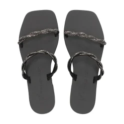 NICOLAS LAINAS Sandalias planas de Mujer Q43-TC NEGRO