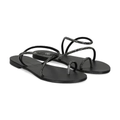 NICOLAS LAINAS Sandalias planas de Mujer 63-TC NEGRO
