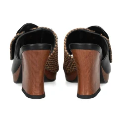 NOA HARMON Sandalias con plataforma de Mujer 009660-0067 NEGRO-CUERO