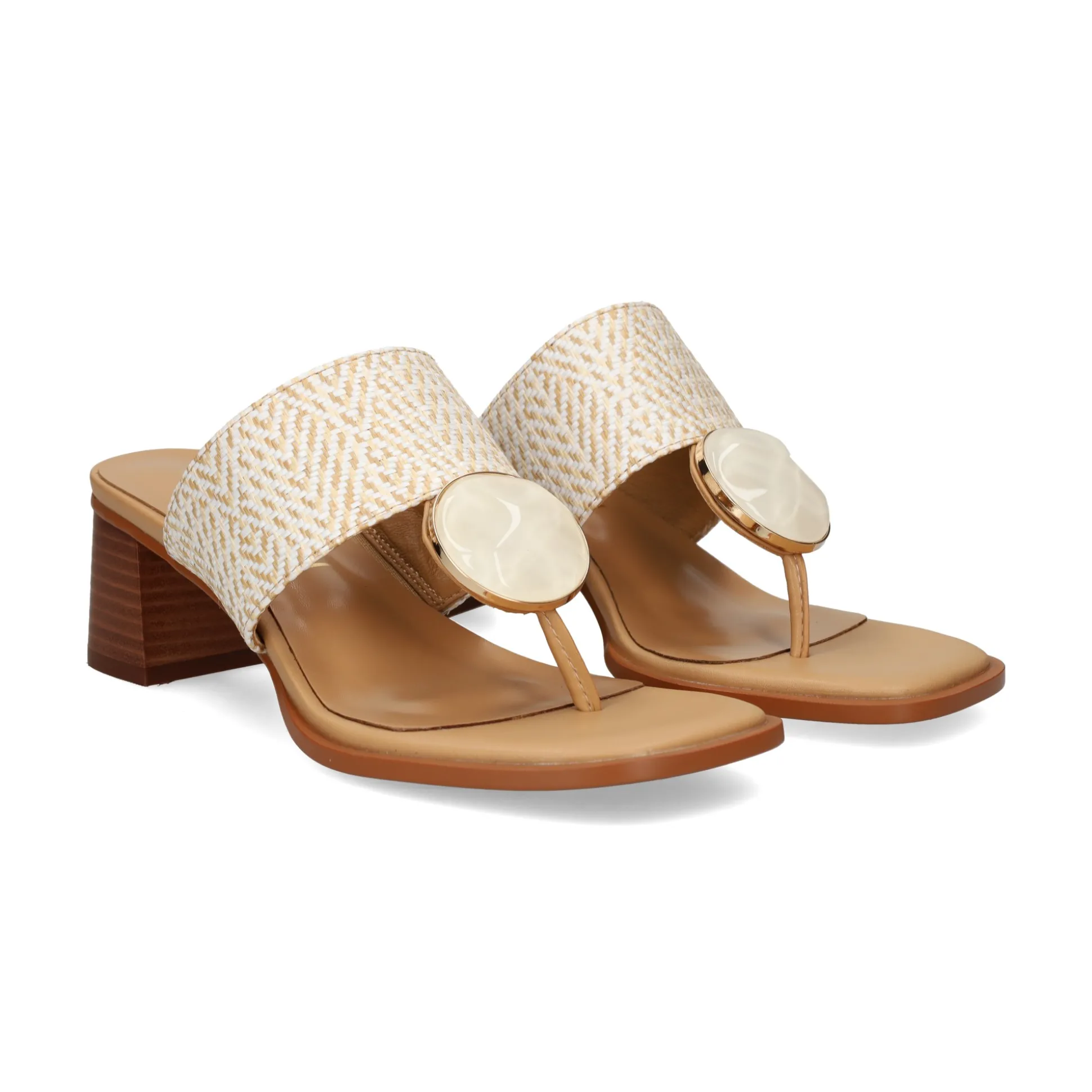 NOA HARMON Sandalias con tacón de Mujer 009227-0M00 MULTI BLANCO