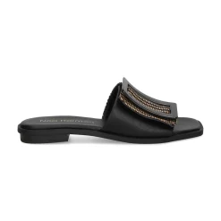 NOA HARMON Sandalias planas de Mujer 009252-0067 NEGRO-CUERO