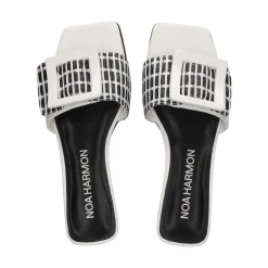 NOA HARMON Sandalias planas de Mujer 008967-0060 NEGRO-BLANCO
