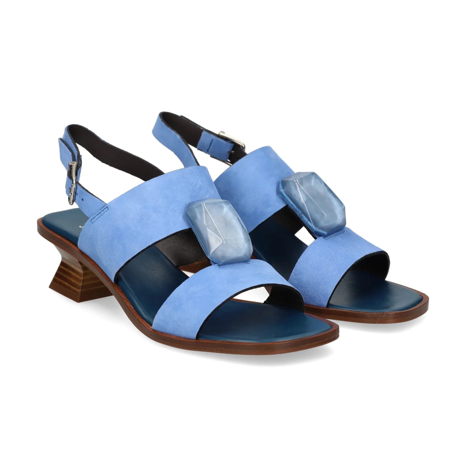 PLUMERS Sandalias con tacón de Mujer 3821 JEANS